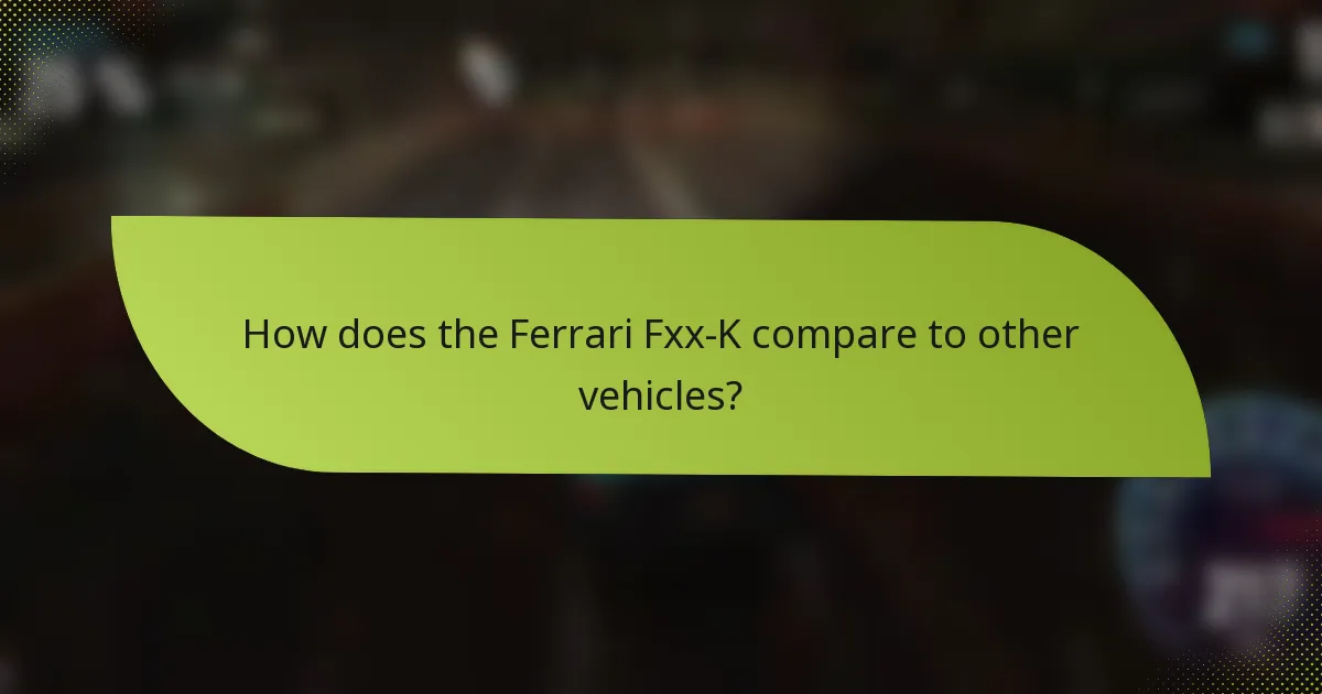 How does the Ferrari Fxx-K compare to other vehicles?