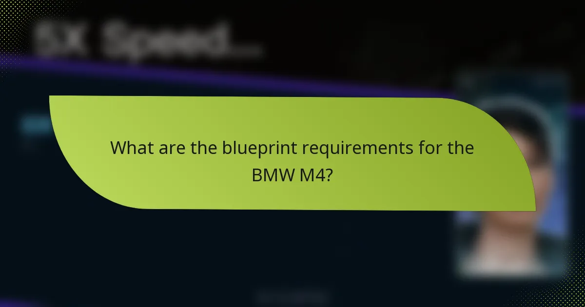 What are the blueprint requirements for the BMW M4?