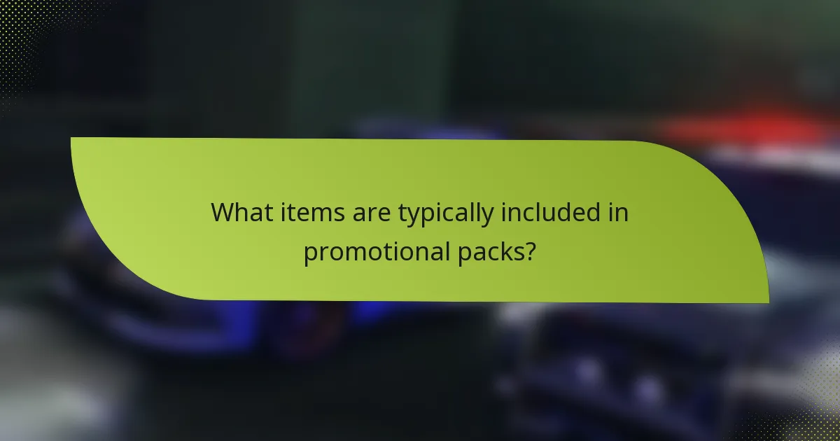 What items are typically included in promotional packs?