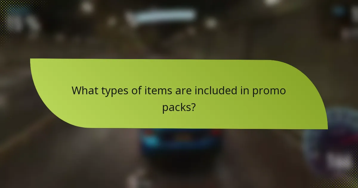 What types of items are included in promo packs?
